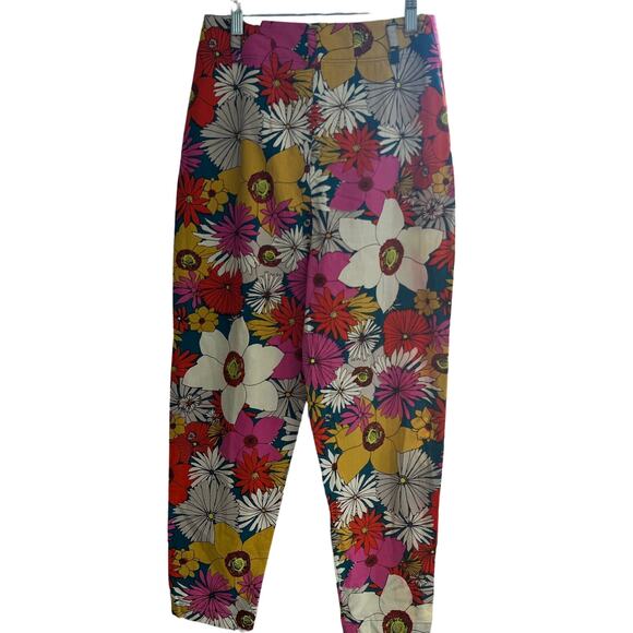 Free People Tessa Tapered Floral Trousers Multicolor Size 4 NEW - Picture 7 of 11